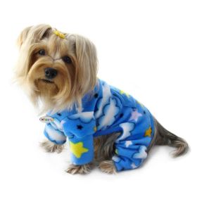 Stars and Clouds Fleece Turtleneck Pajamas - L