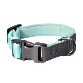PETMARVEL Heavy Duty Solid Dog Collar Neoprene Padded 1 In Wide (Option: Mint Green-Medium)