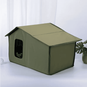 Outdoor Cat Nest Waterproof And Warm Cat House For All Seasons, Detachable And Washable Cat Nest (Color: Green)